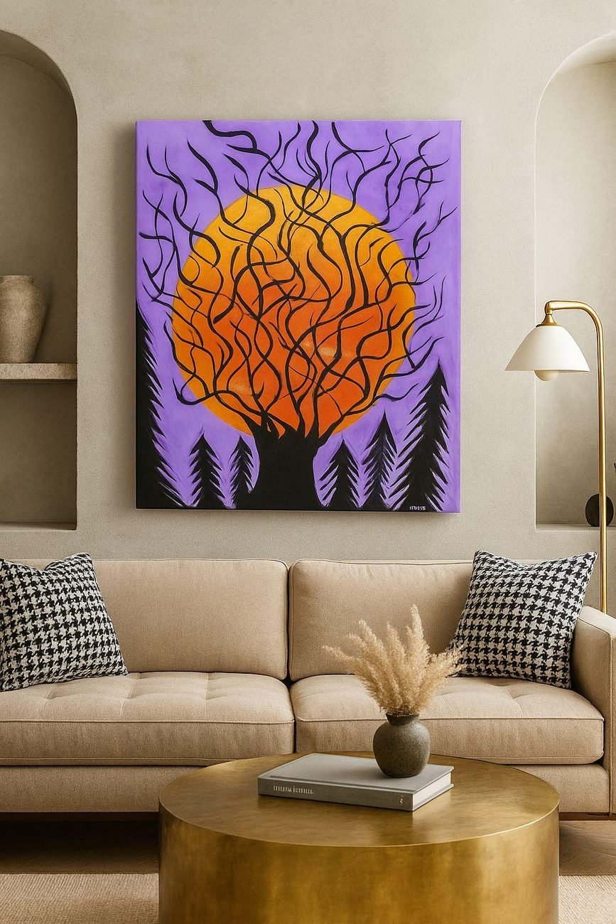 Africa — original painting by Lubna Sahmoud, shown in situ